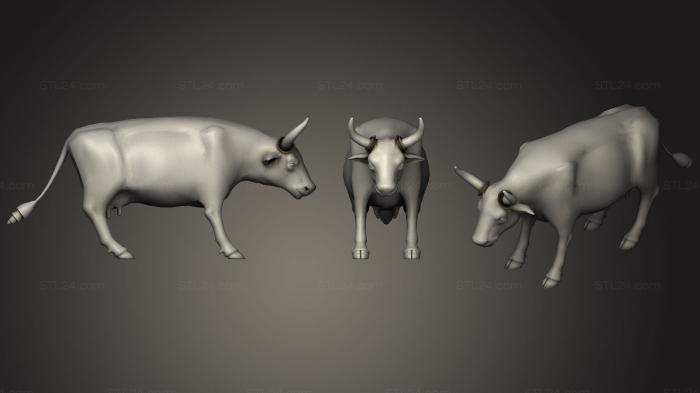 Статуэтки животных (Низкополигональная корова, STKJ_1742) 3D модель для ЧПУ станка
